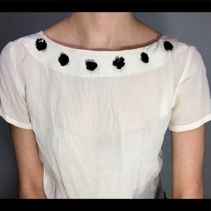 Alexandra Grecco Tops - Silk blouse with floral embellishments Alexandra Grecco Tops - Silk blouse with floral embellishments